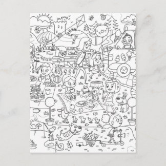 Doodle i spy in Parkfarben Postkarte