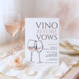 Doodle-Illustration Vino Before Vows Brautparty Einladung
