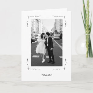 Doodle Illustrationen Hochzeiten in Schwarz und We Karte