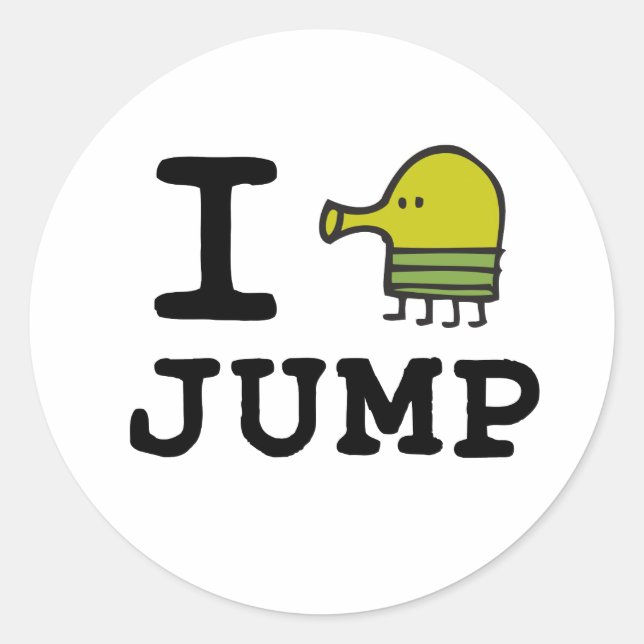 Doodle Jump Klassischer Rundaufkleber Runder Aufkleber (Vorderseite)
