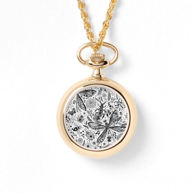 Doodle-Käfer auf dunkelblau Armbanduhr (Vorderseite)