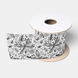 Doodle-Käfer auf dunkelblau Satinband