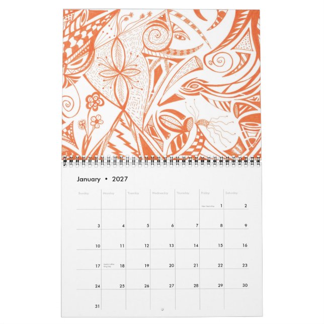 Doodle-Kalender Januar 2012-Dezember 2012 Kalender (Jan 2027)