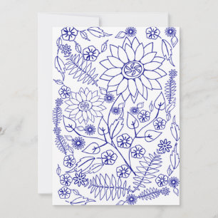 Doodle-Karte flach Feiertagskarte