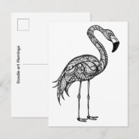 Doodle-Kunst Flamingo
