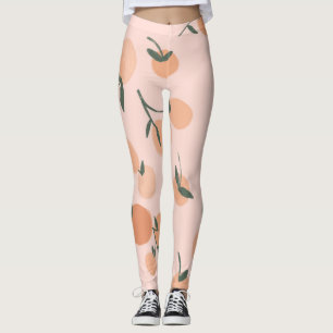 Doodle-Kunst: Orange Cherry Vintage-Muster Leggings