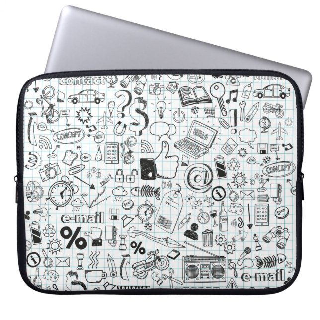 Doodle life laptopschutzhülle (Vorderseite)