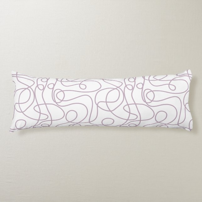 Doodle Line Art Muster | Mauve on White Seitenschläferkissen (Vorderseite)