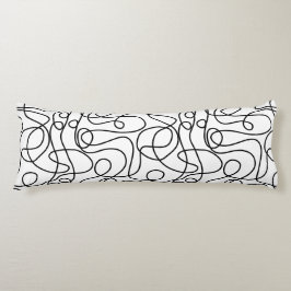 Doodle Line Art Muster | Schwarz auf Weiß Seitenschläferkissen