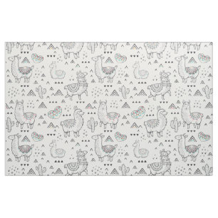 Doodle Llama Fabric Stoff