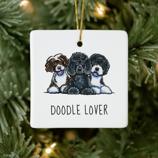 Doodle Lover Personalized Christmas Keramikornament (Baum)