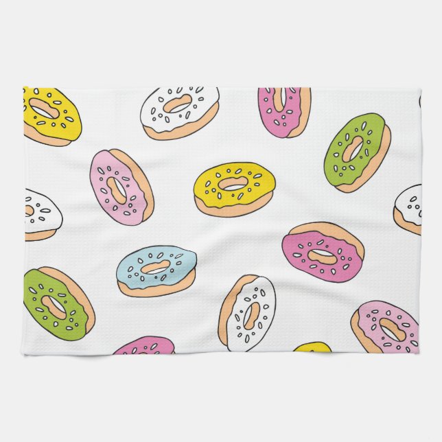 Doodle macht Muster, nahtloses Design. Geschirrtuch (Horizontal)