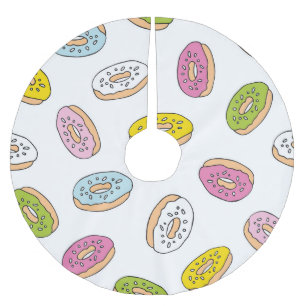 Doodle macht Muster, nahtloses Design. Polyester Weihnachtsbaumdecke