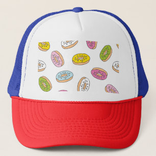 Doodle macht Muster, nahtloses Design. Truckerkappe