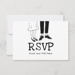 Doodle Moderne Hochzeitsantwort Lustiges Brautpa RSVP Karte