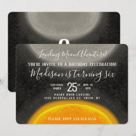 Doodle Moon Art Abenteuer Geburtstag Einladung