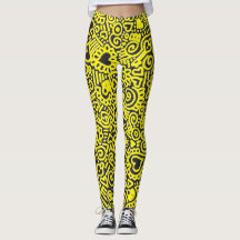 Doodle Motif Leggings