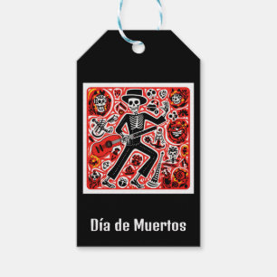 💀 Doodle Musiker skelett Día de Muertos Geschenkanhänger