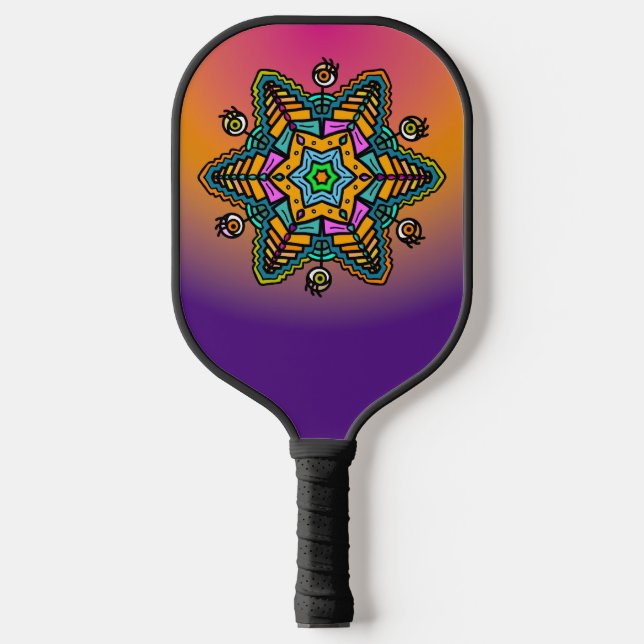 Doodle Muster mit Augen Pickleball Schläger (Vorderseite)