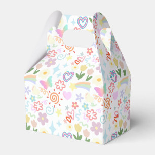 Doodle-Muster pastellfarben Geschenkschachtel