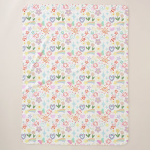 Doodle-Muster pastellfarben Sherpadecke