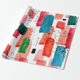 Doodle nahtloses Muster der Aquarellfarben orange  Geschenkpapier