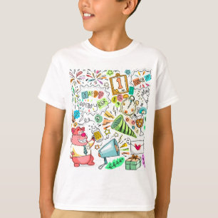Doodle-Neujahr-Party T-Shirt