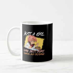 Doodle nur ein Mädchen, das Anime Ramen und Sketc  Kaffeetasse