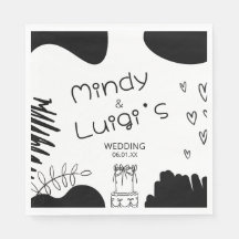 Doodle Organische Formen Schrift Hochzeit