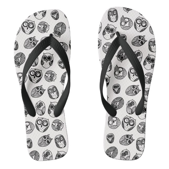 Doodle Owl Muster Flip Flops (Fußbett)