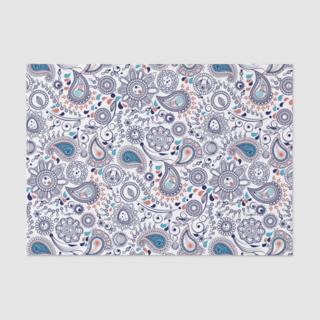 Doodle-Paisley-Muster Seidenpapier (Vorderseite)