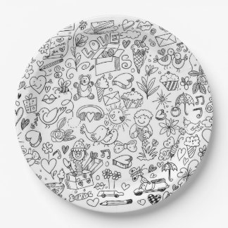 Doodle-Pappteller Pappteller