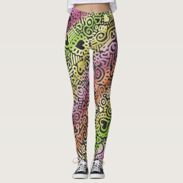 Doodle Pattern Leggings