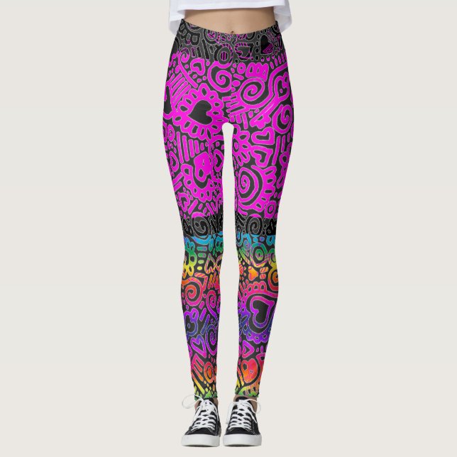 Doodle Pattern Leggings (Vorderseite)