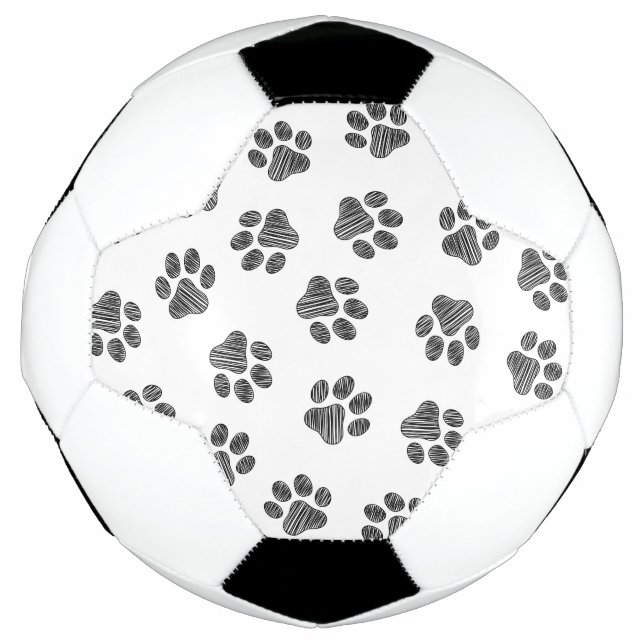 Doodle Paws, Dog Paws, Black Paws Fußball (Vorderseite)