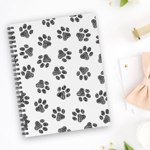 Doodle Paws, Dog Paws, Black Paws Notizblock