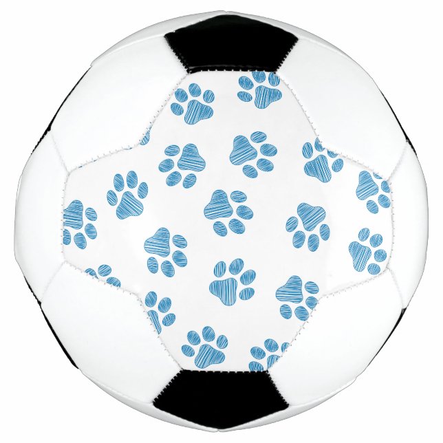 Doodle Paws, Dog Paws, Blue Paws Fußball (Vorderseite)