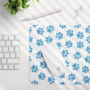 Doodle Paws, Dog Paws, Blue Paws Mousepad