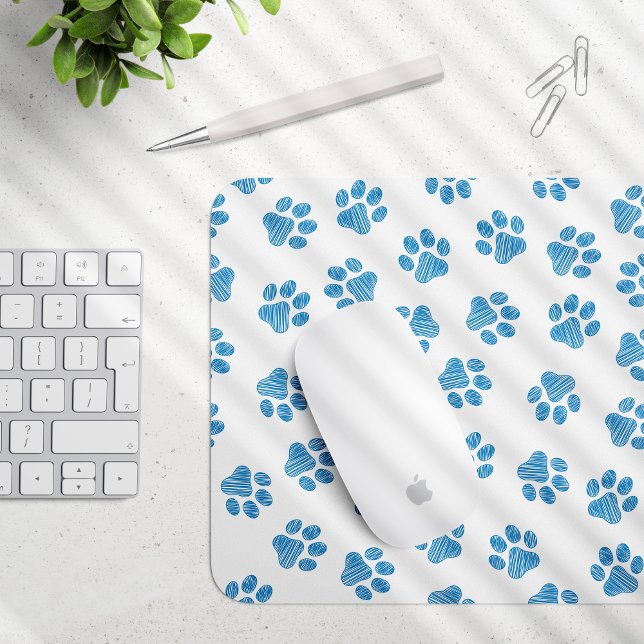 Doodle Paws, Dog Paws, Blue Paws Mousepad (Von Creator hochgeladen)