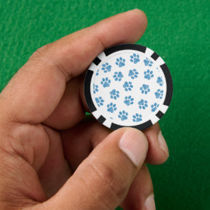 Doodle Paws, Dog Paws, Blue Paws Pokerchips
