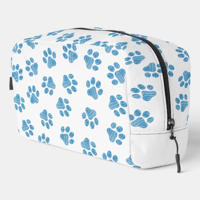 Doodle Paws, Dog Paws, Blue Paws Waschbeutel (Rechte Ecke)