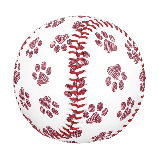 Doodle Paws, Dog Paws, Burgund Paws Baseball (Schrägansicht)