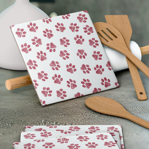 Doodle Paws, Dog Paws, Burgund Paws Fliese