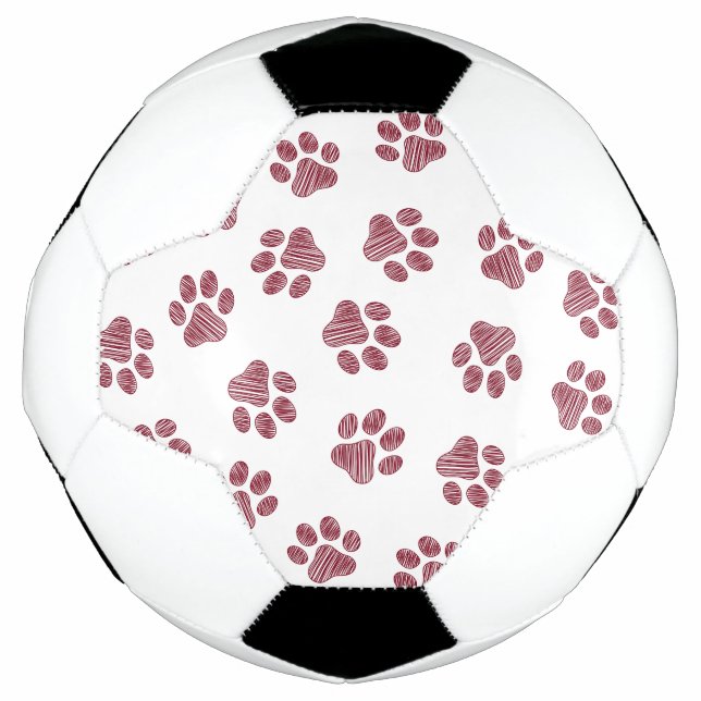 Doodle Paws, Dog Paws, Burgund Paws Fußball (Vorderseite)