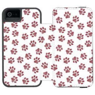 Doodle Paws, Dog Paws, Burgund Paws Incipio Watson™ iPhone 5 Geldbörsen Hülle