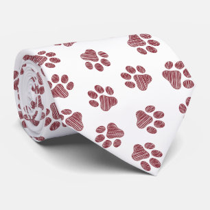 Doodle Paws, Dog Paws, Burgund Paws Krawatte