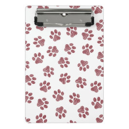 Doodle Paws, Dog Paws, Burgund Paws Mini Klemmbrett
