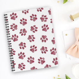 Doodle Paws, Dog Paws, Burgund Paws Notizblock