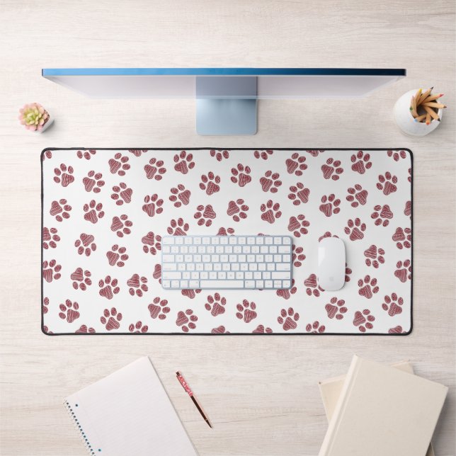 Doodle Paws, Dog Paws, Burgund Paws Schreibtischunterlage (Büro 1)