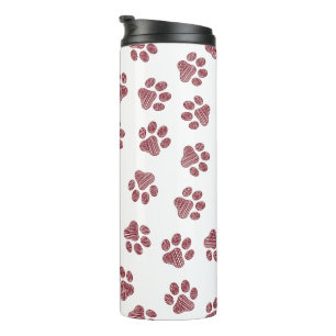 Doodle Paws, Dog Paws, Burgund Paws Thermosbecher